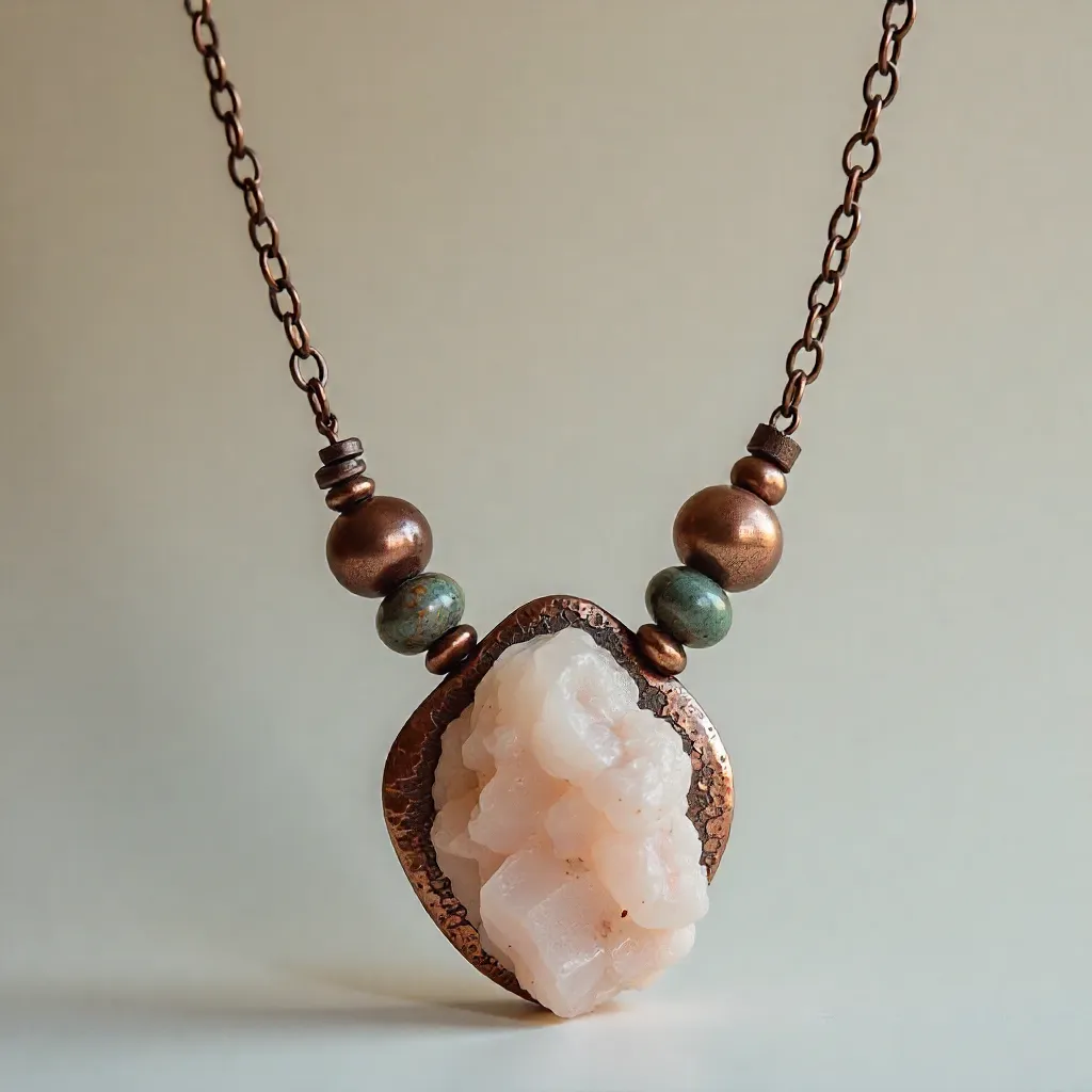 Handcrafted artisan necklace with natural stones